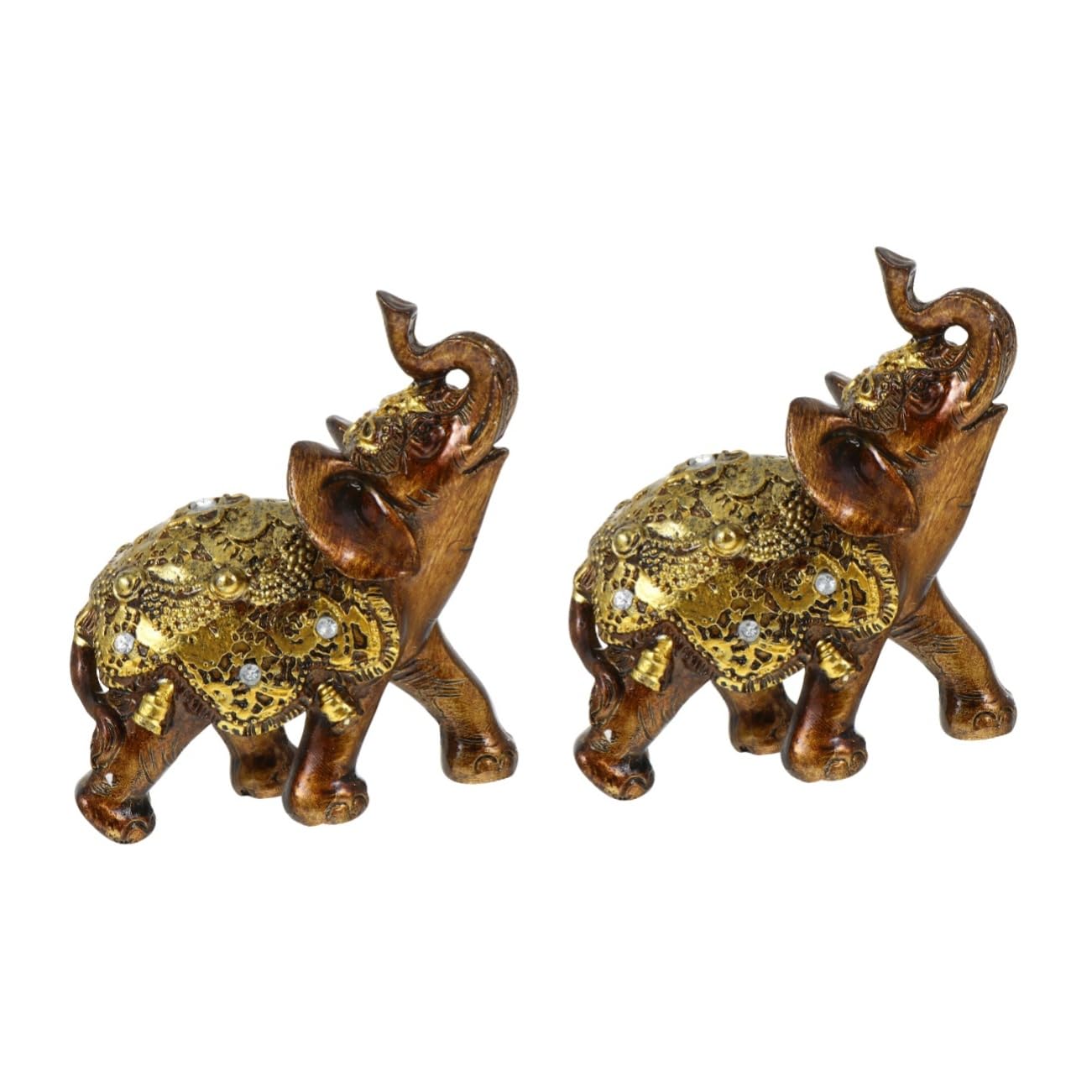 Cabilock 2 Pz Ornamenti Di Elefante Statuetta Di Animale In Resina Di Elefante In Resina Statua Di Feng Shui Figurine Decorazioni Per La Casa Ornamento Del Desktop