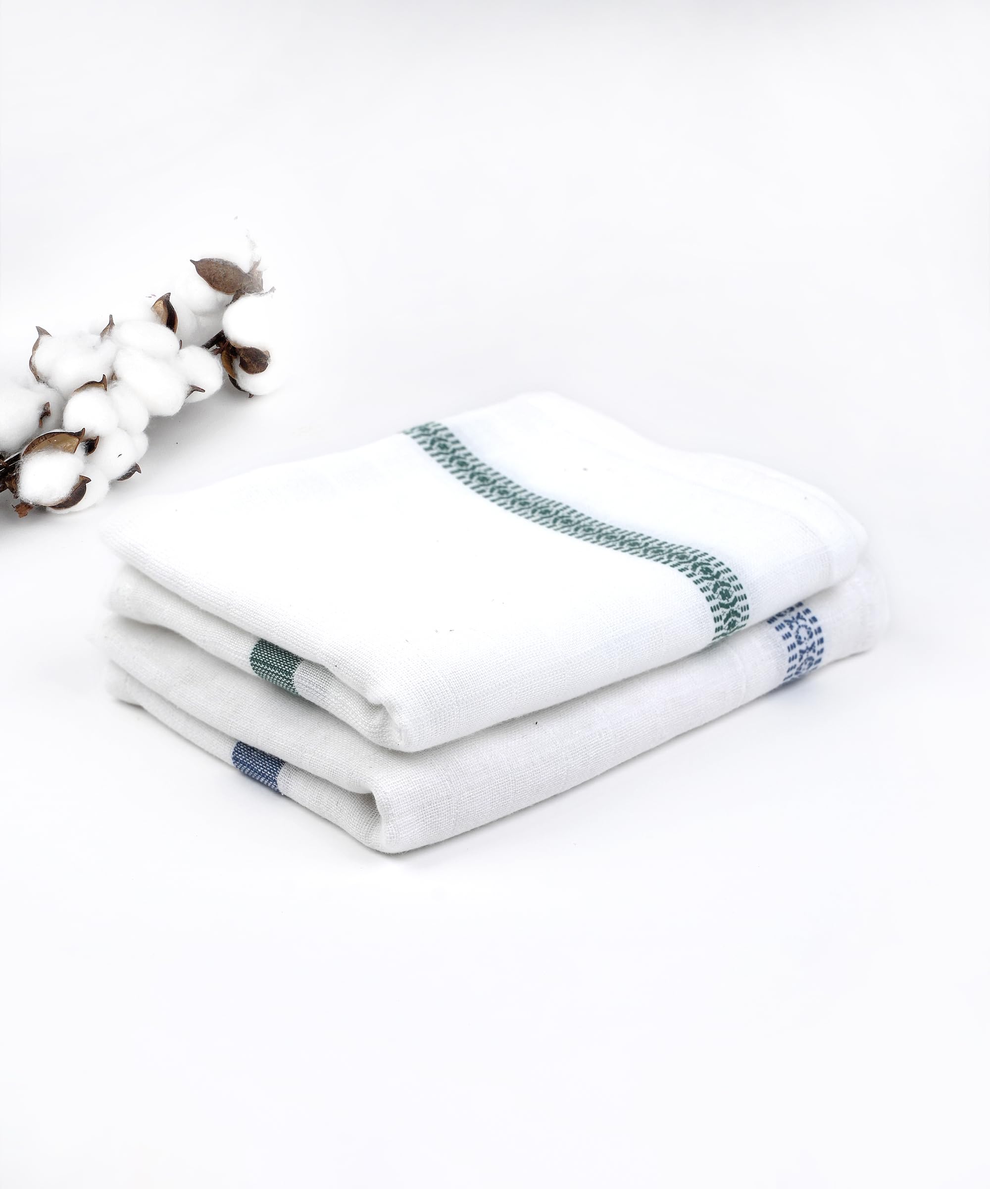 Thirsty Towel by Doctor Towels | 100% Cotton Bath Towel Double Cloth Pack of 2 | Ultra Soft Cotton Towels for Bath Large Size 120 x 60 cm | Quick Dry Towels for Bath Men & Women – Green & Blue-image-13