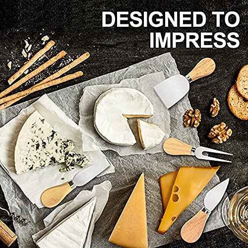 Linwnil 20 Pieces Spreader Knife Set Cheese Butter Spreader Knife Cheese Slicer Knife Stainless Steel Blade With Wooden Handles Mini Serving Tongs Spoons And Forks For Birthday Wedding Christmas #TOP3
