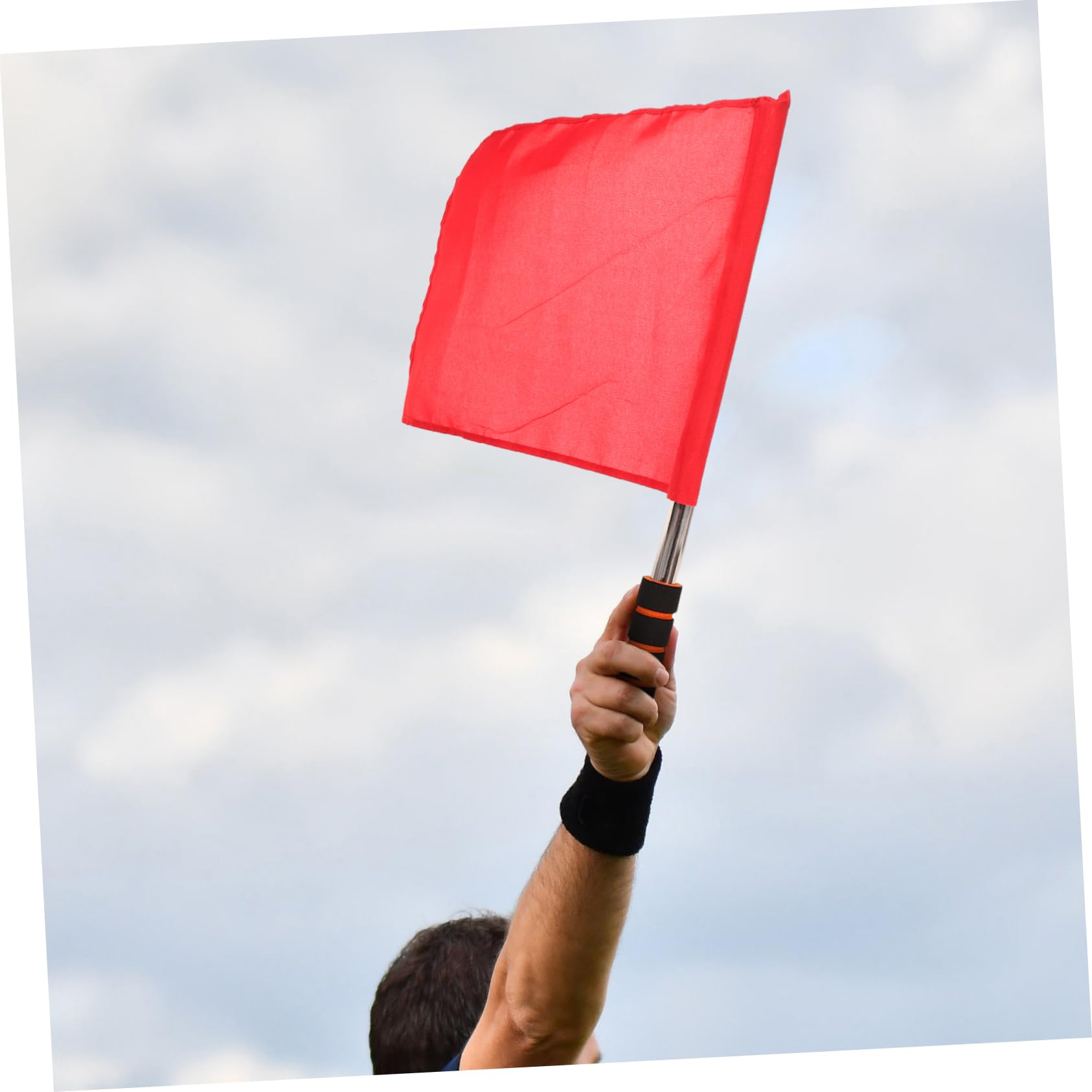 Sosoport 10pcs Handheld Waving Flags for Referees Signal Flags for Soccer Sports Lightweight Safety Includes for Competitions Events