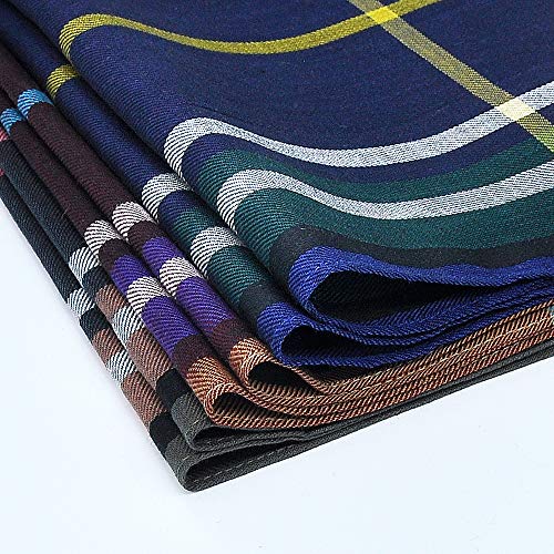 Zenssia Soft Men's Cotton Handkerchiefs With Assorted Color 6 Piece Gift Set #TOP6