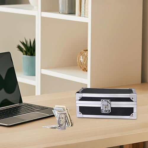 Miniatura 7 de Caja de efectivo con cerradura  Almacenamiento de aleación de aluminio con bandeja de moneda de una sola fila  Ideal para organizar efectivo,
