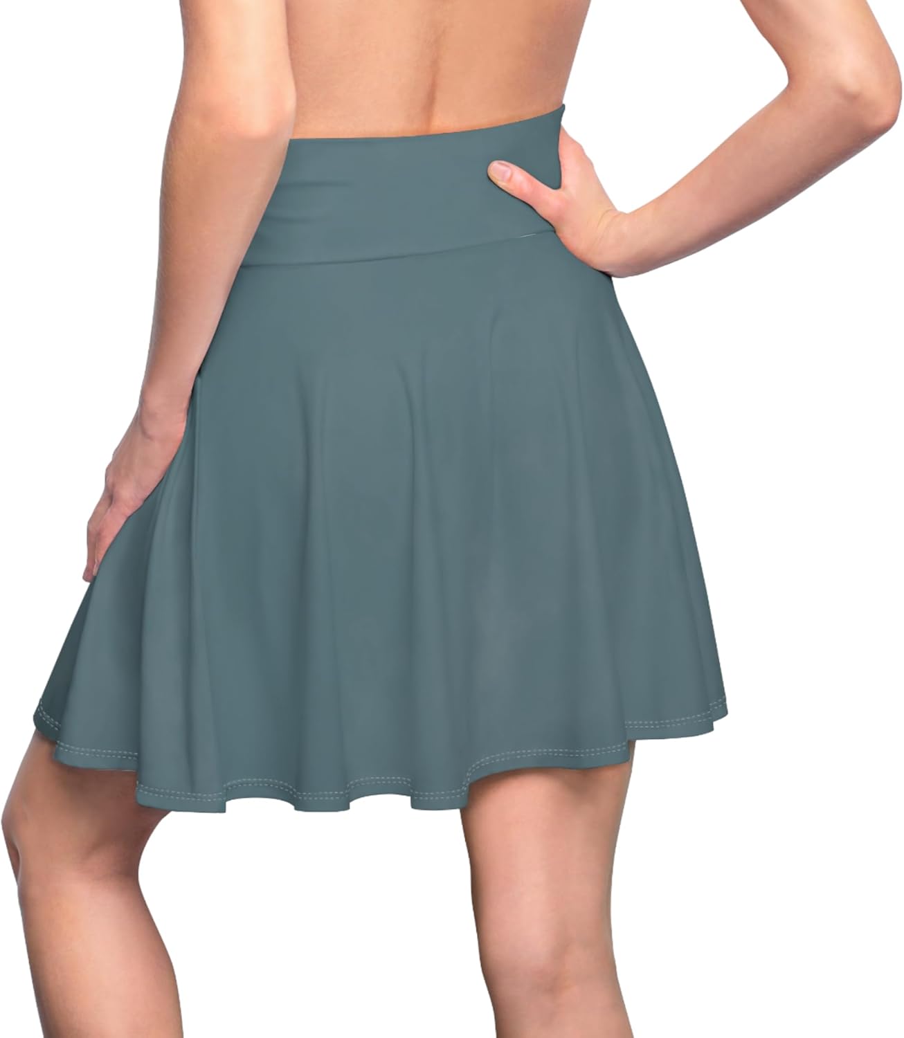 Solid Teal Women's Skater Skirt (AOP)
