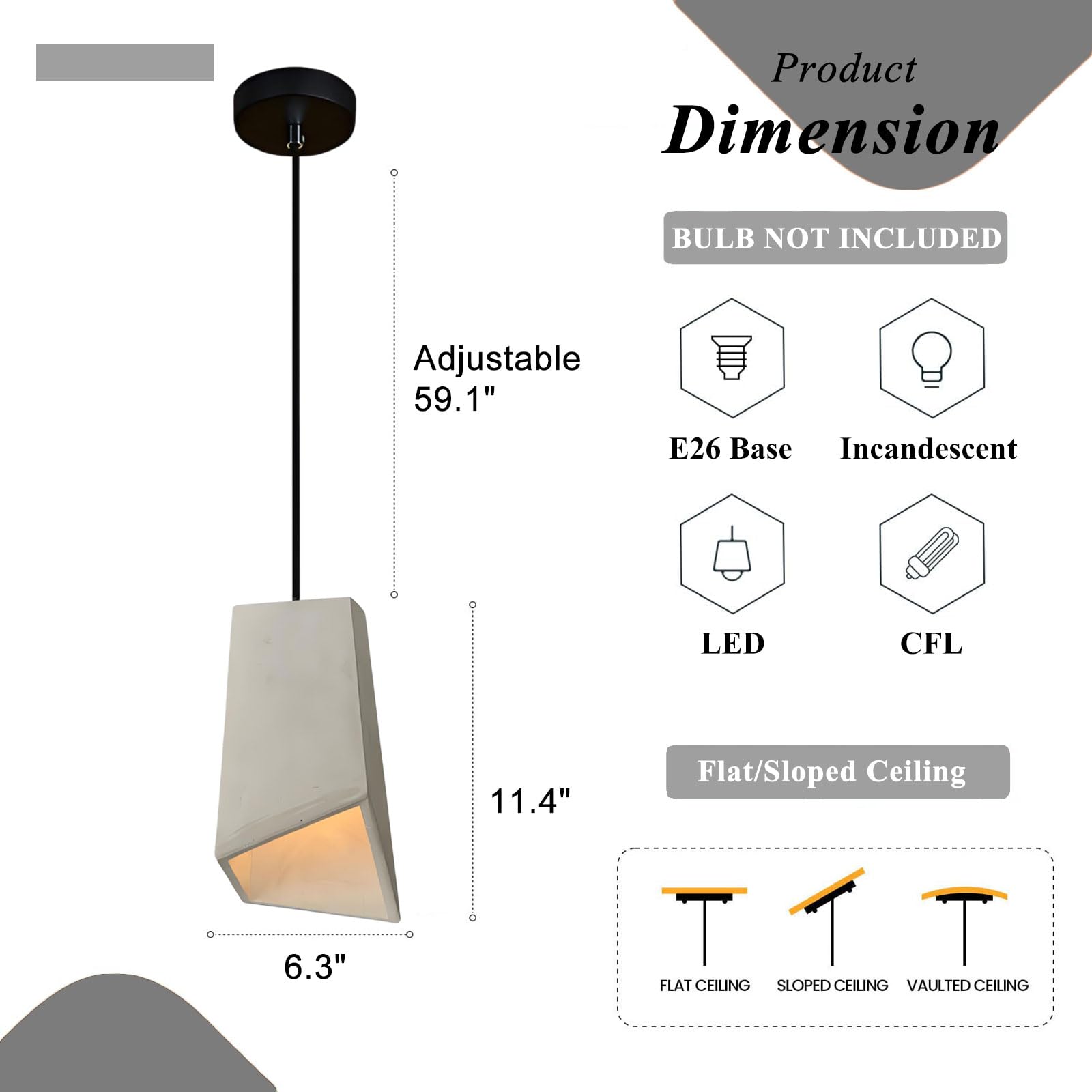 Lampade a sospensione in cemento Isola della cucina Lampada a moderna in in stile industriale a in for sala da pranzo Arredamento camera letto corridoio