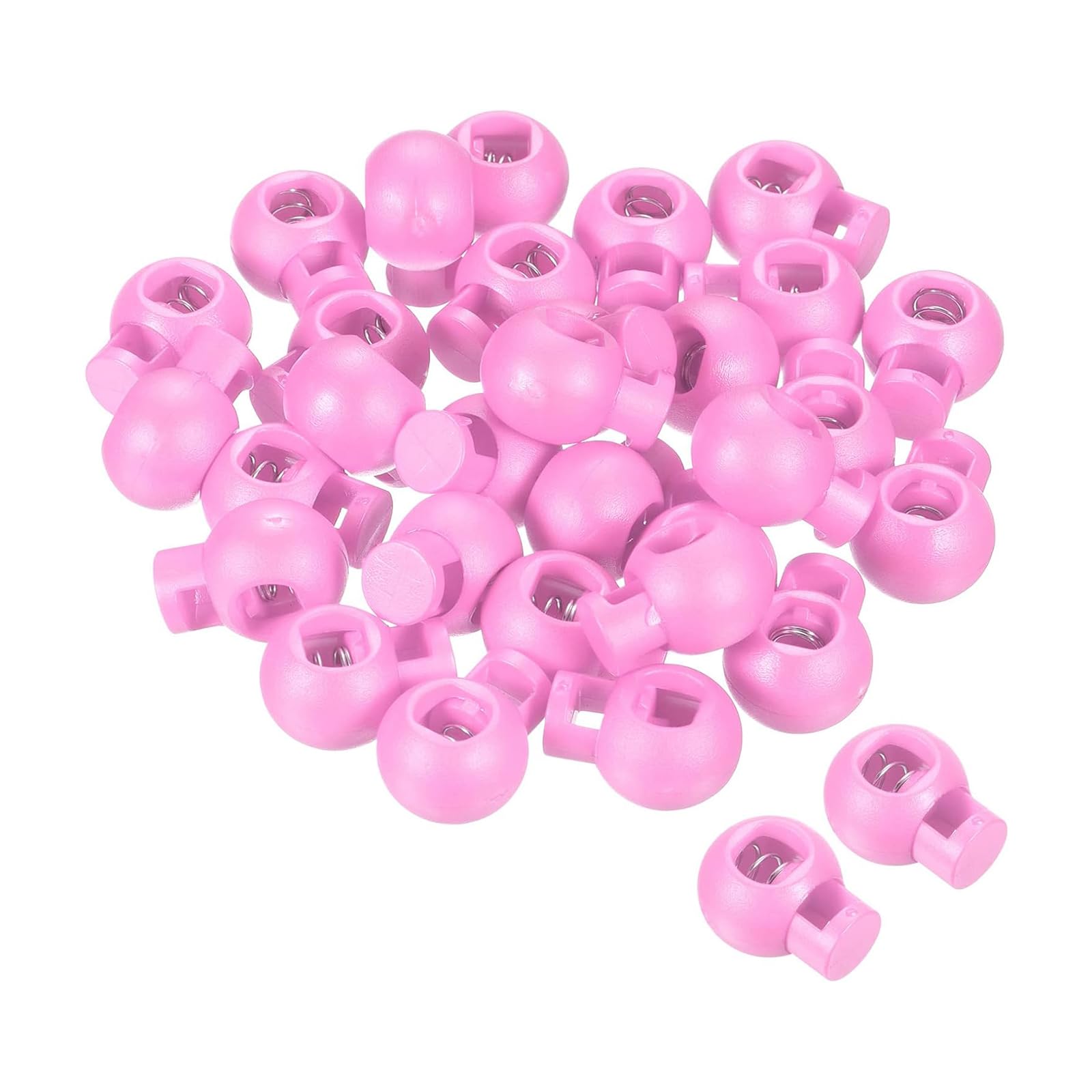 Unifizz 22ร17mm Cord Locks, 30 Pack Ball Spring Toggle Toggle Stoppers for Drawstrings, Bags, Shoelaces, Jackets and Sewing Repair, Pink