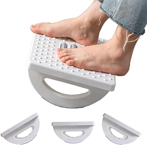 Reposapiés ergonómico debajo del escritorio, mecedora para debajo del escritorio en el trabajo, reposapiés con soporte de pies para masaje de pies,