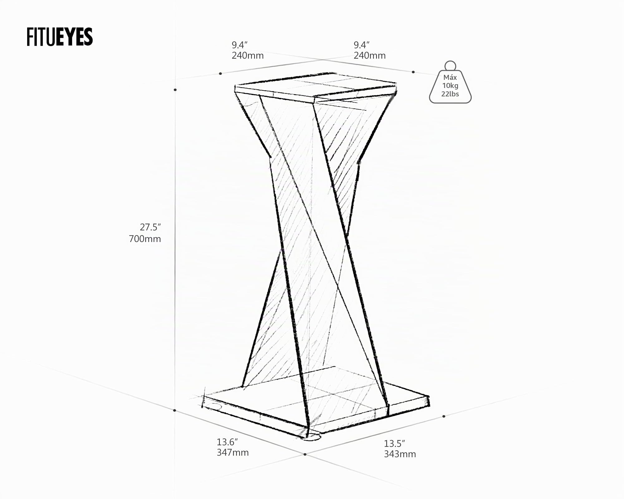 FITUEYES Soporte Altavoces Pie Metal 700mm, Capacidad de Carga 30KG,1 Pieza