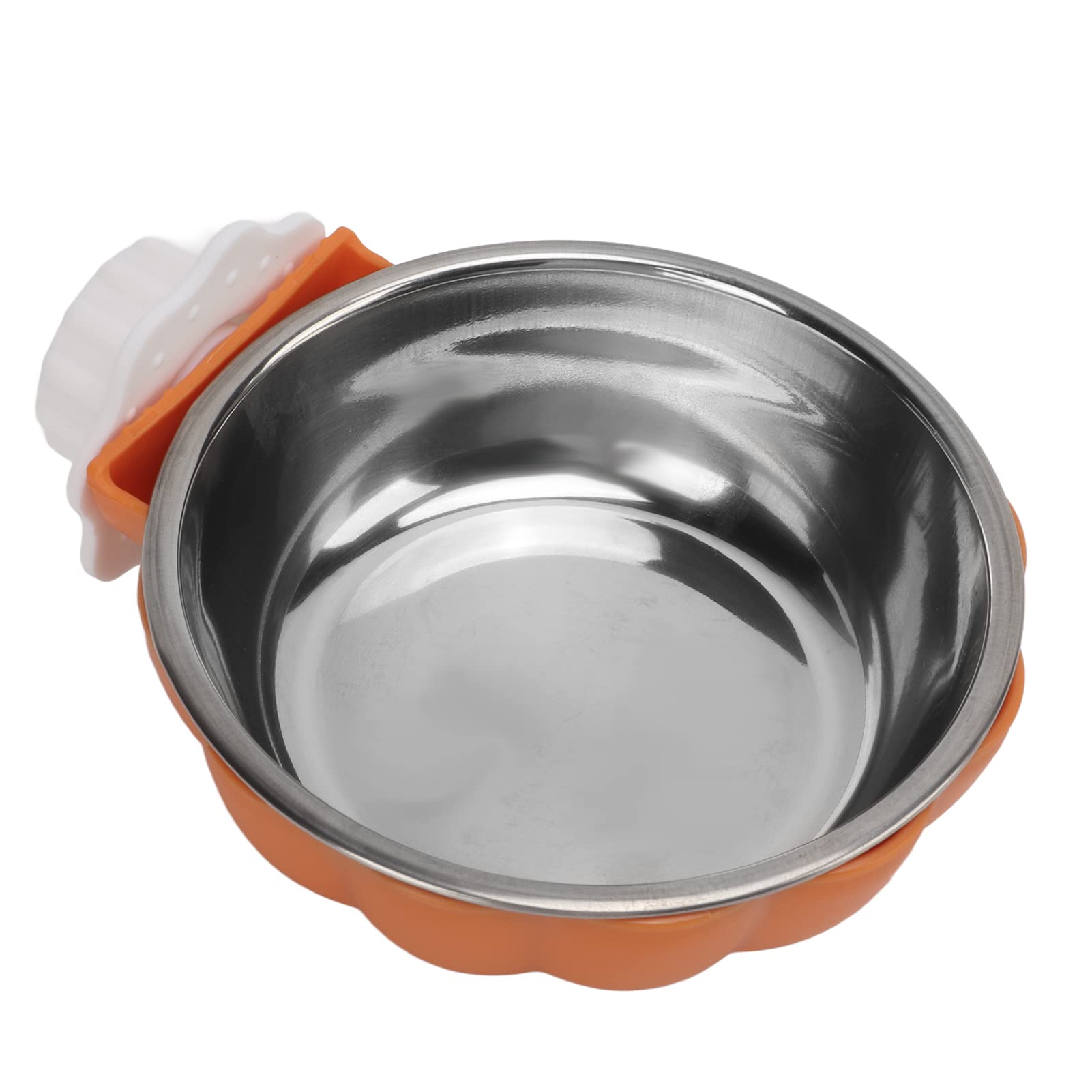 Guinea Pig Water Bowl, Dog Crate Bowl Hanging Cage Bowls Coop Cup Removable Pet Food Bowl Stainless Steel Dog Bowl for Pet Puppy Bird Rat Guinea Pig Ferret Bunny Rabbit (Orange)
