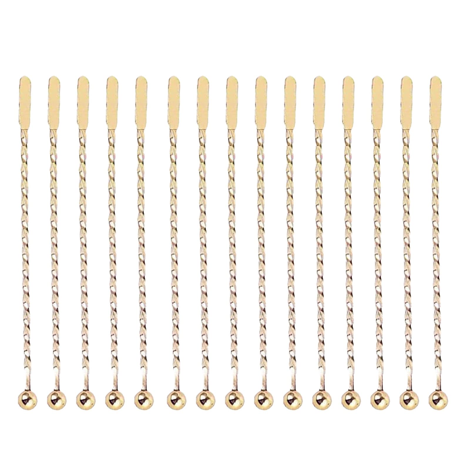 SagaSave 15PCS Cocktail Paddle Drink Stirrers, Steel Coffee Beverage Swizzle Stick for Coffee, Beverage, Cocktail