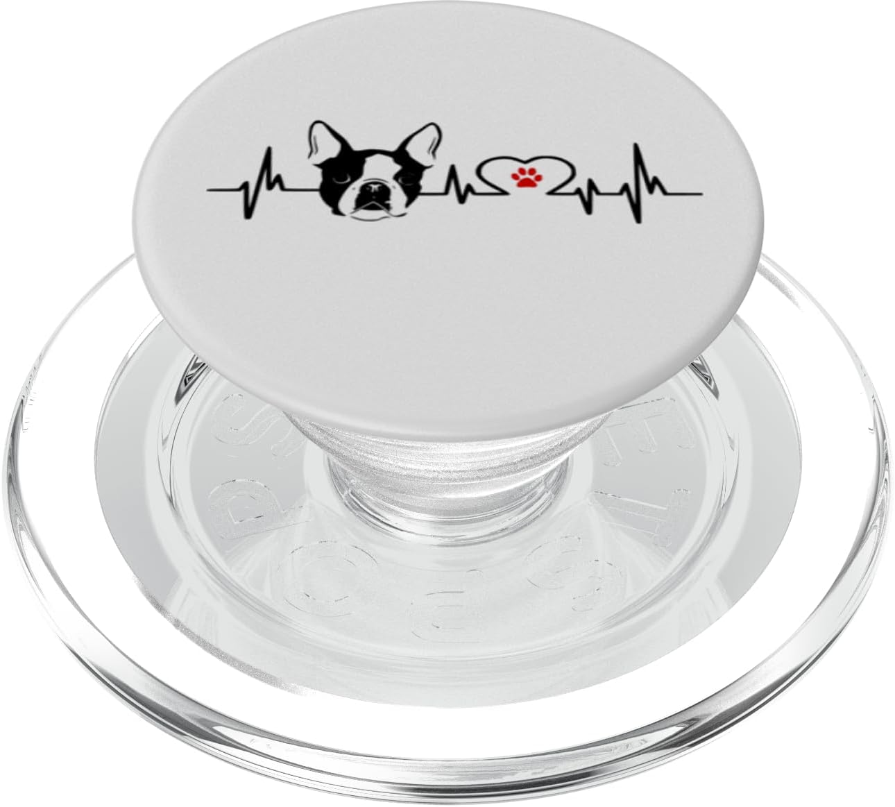 Boston Terrier Heartbeat PopSockets PopGrip: Swappable Grip for Phones & Tablets PopSockets MagSafe PopGrip for iPhone