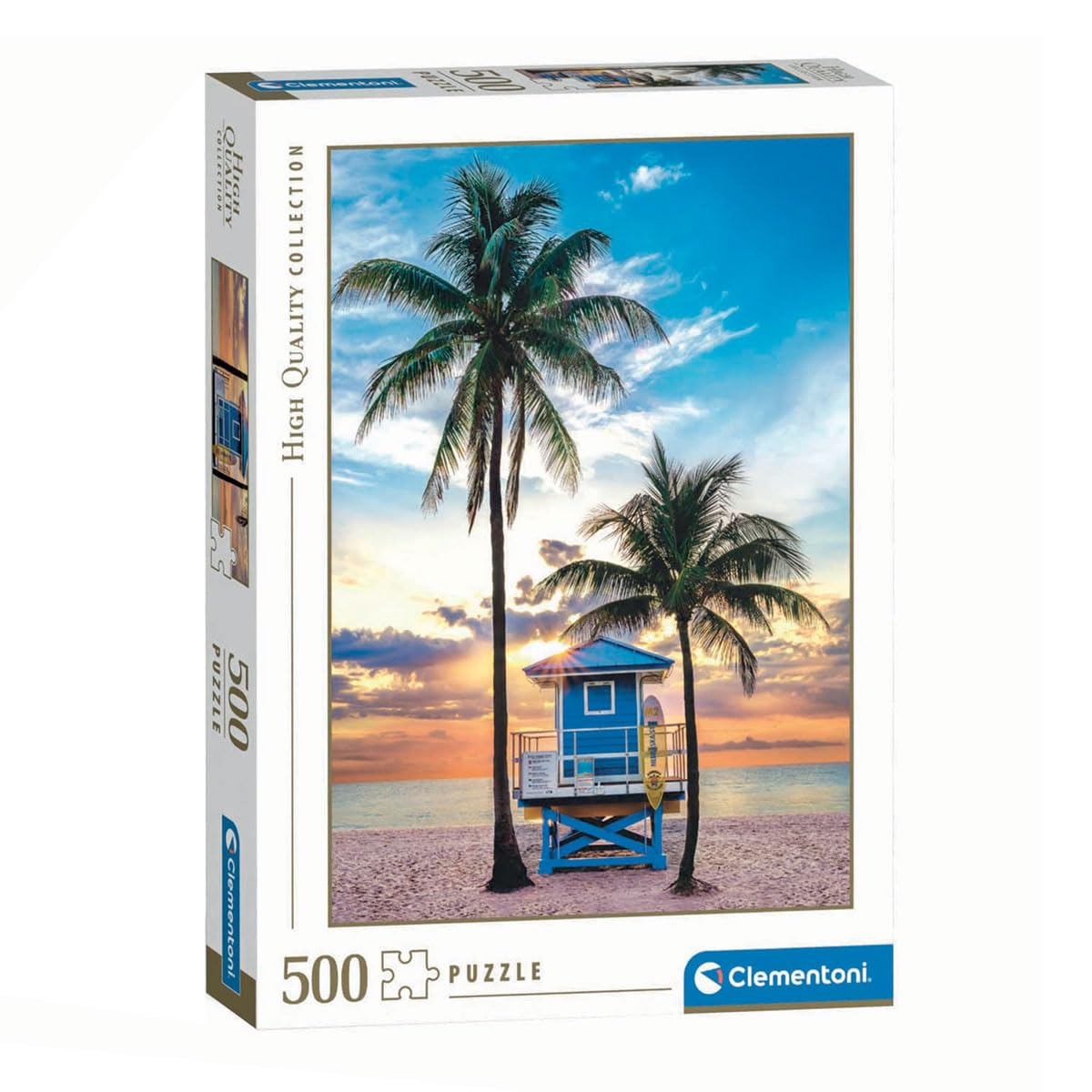 Clementoni Jigsaw Puzzle 500 pieces, Collection Miami Beach Florida, Puzzle for Adults 14-99 Years, Made in Italy, 35568
