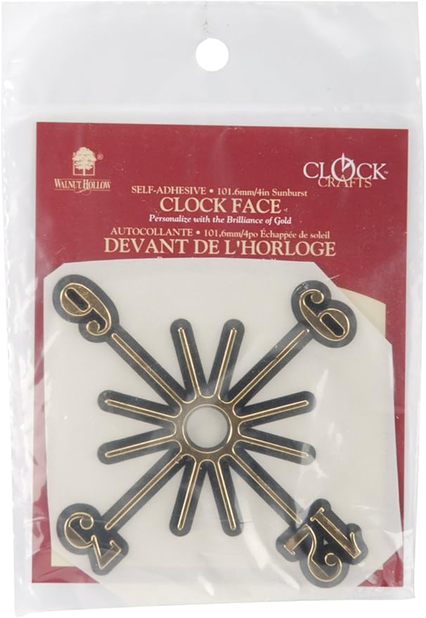 SelfAdhesive Clock Face 4" DiameterSunburst Amazon.co.uk Home