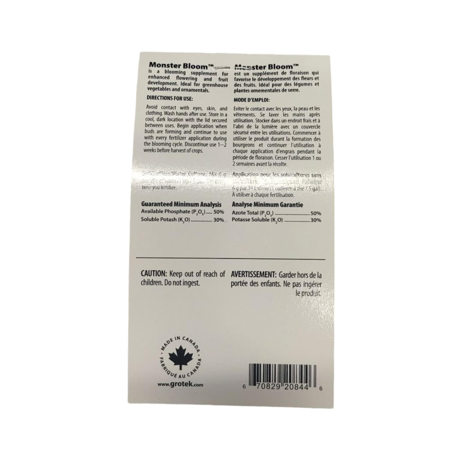 Grotek Monster Bloom, Flower Enhancer (20 g) : Amazon.ca: Patio