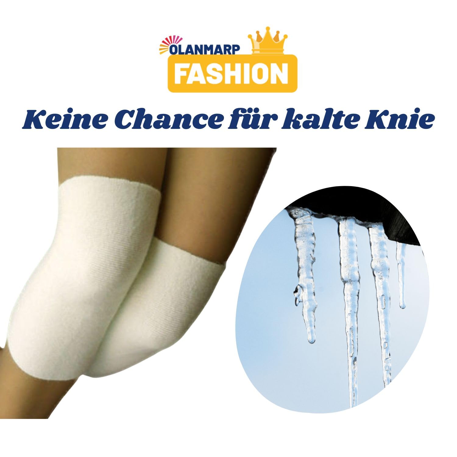 Fashion Angora Kniewärmer Paar Schmerzlinderung Weiß | Natürliche Angora-Wolle, wärmt und schützt Knie, Premium-Qualität, ideal bei Gelenkschmerzen