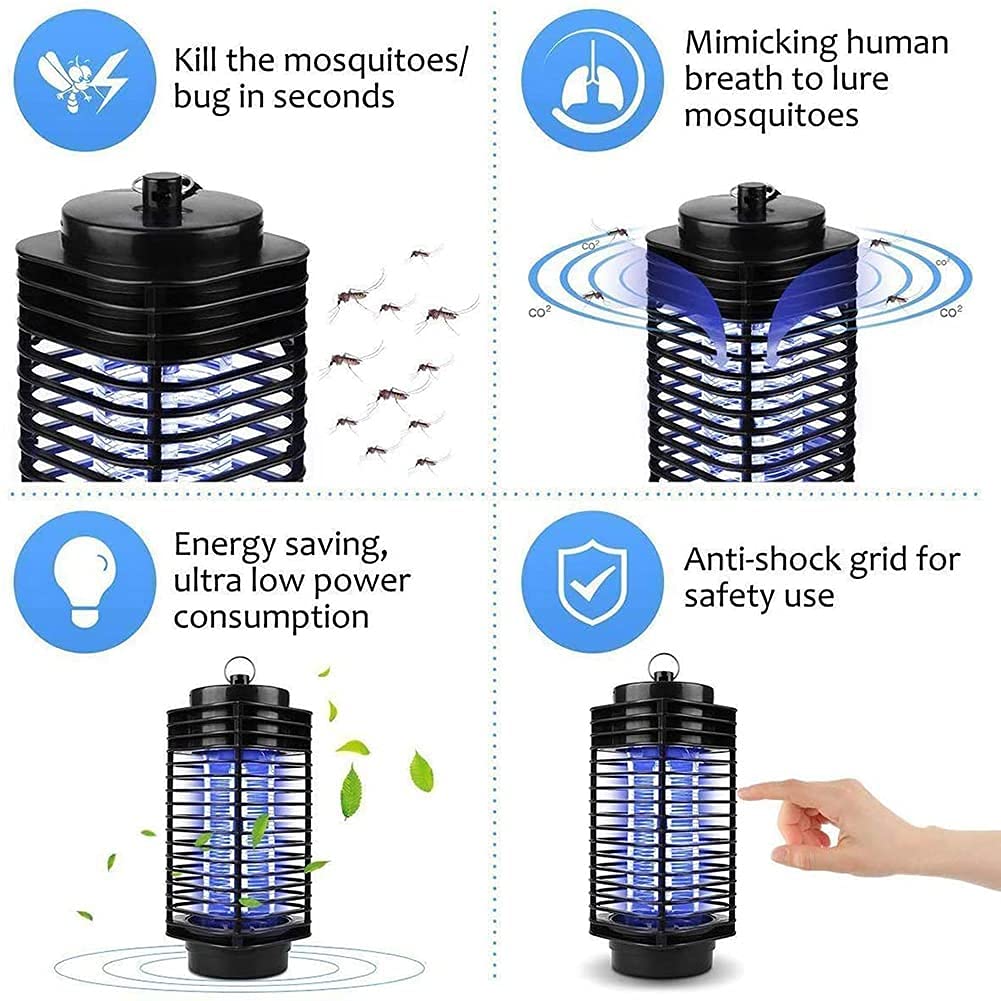 Lampada antizanzare 2 in 1, Lampadina UV elettrica Portatile con Luce Notturna a LED, luci Anti-parassitari Cattura zanzare per la casa, la Cucina, Il Giardino, Il Campeggio all'aperto e al Coperto