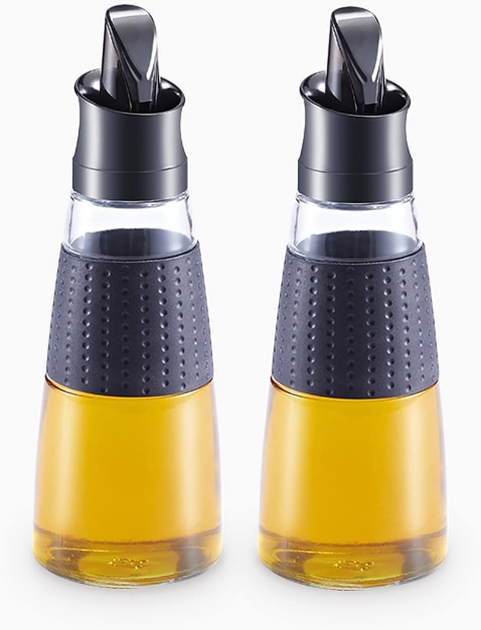 Oil dispenser for kitchen, Oil Dispenser Automatic Opening and Closing Glass Oil Dispenser Oil and Vinegar Cruet Bottle Wide Opening (Color : Red, Size : 1 pack) (Color : Rood, S ( Co ( Color : Svart
