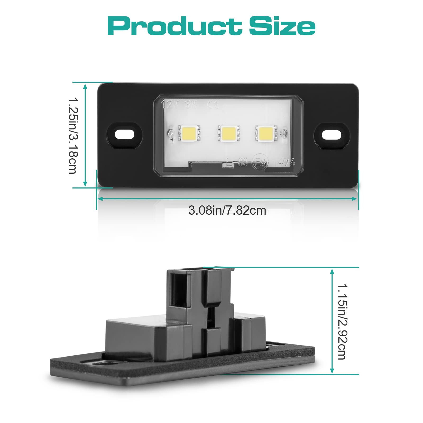 Luci Targa a LED per Porsche Cayenne VW GOLF5 Passat 3bg Tiguan Touareg Bora Skoda Fabia, Lampada Targa a LED 5050 SMD Canbus, 2 pezzi