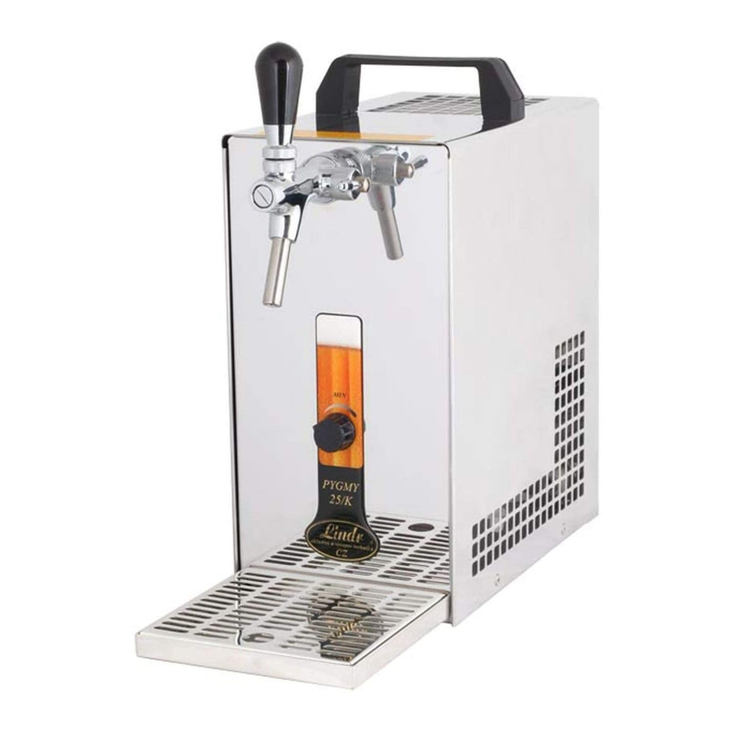 Tireuse à Bière, PYGMY 25/K, avec Compresseur Intégré, Refroidisseur à Sec Monobloc en Acier Inoxydable, Pompe à Bière, 30 litres/h, Green Line