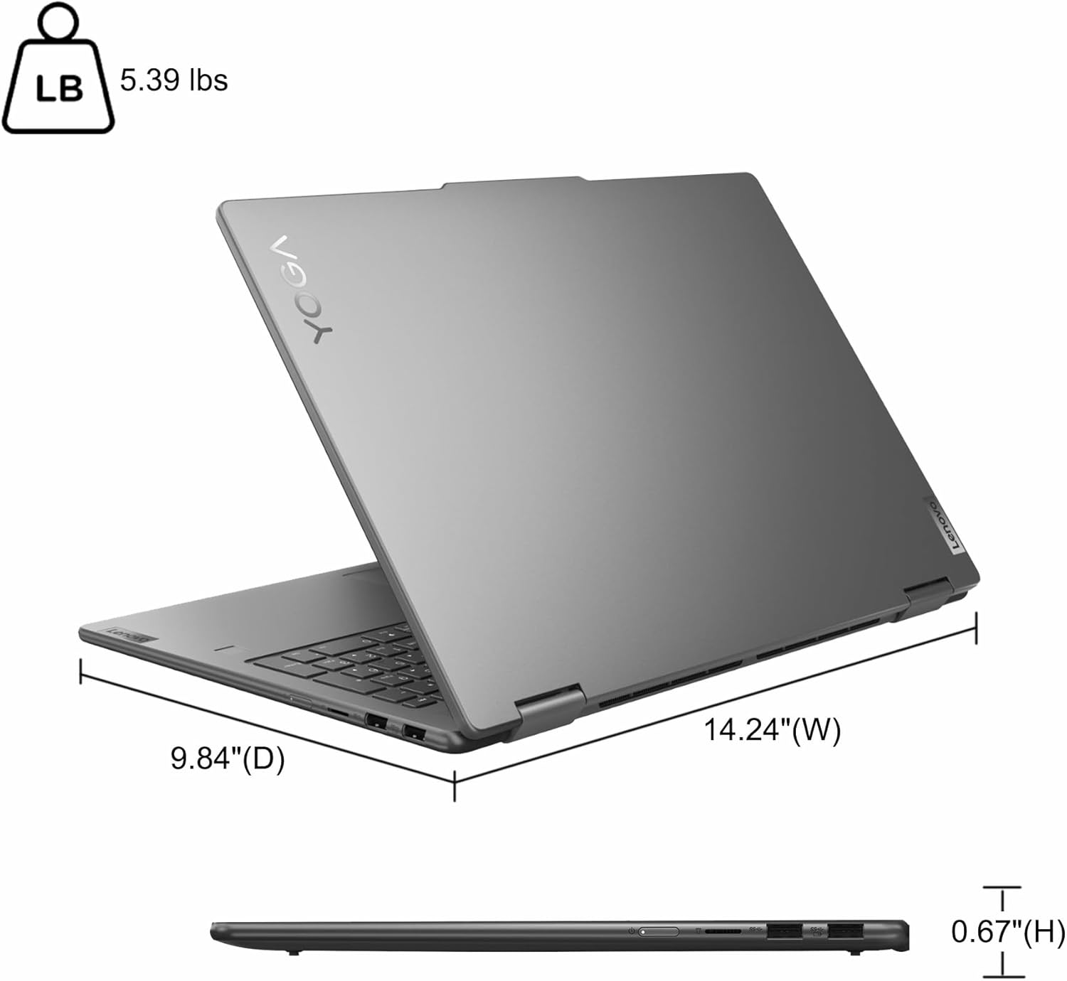 Lenovo Yoga 7 16 2-in-1 Laptop 16" WUXGA IPS Glossy Touch Intel 12-core Ultra 7 155U 16GB DDR5 1TB SSD Backlit Fingerprint for Creator Designer Business Professional Win11Pro ICP Hub