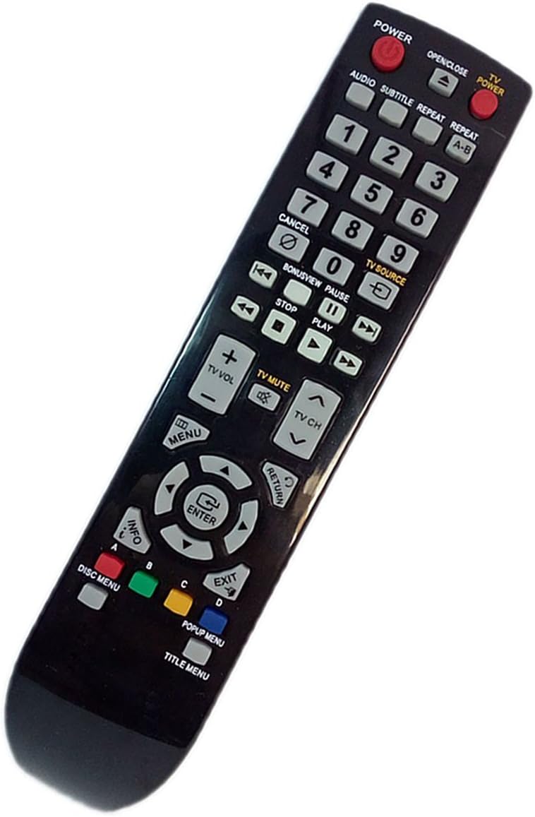 Replaced Remote Control Compatible for Samsung BD-P1600/XFA BDP4600/XTC BD-P3600/TSE BD-P1580/XEF BDP1600/XSS BDP1600A/XSS BD Blu-Ray DVD Player Audio System