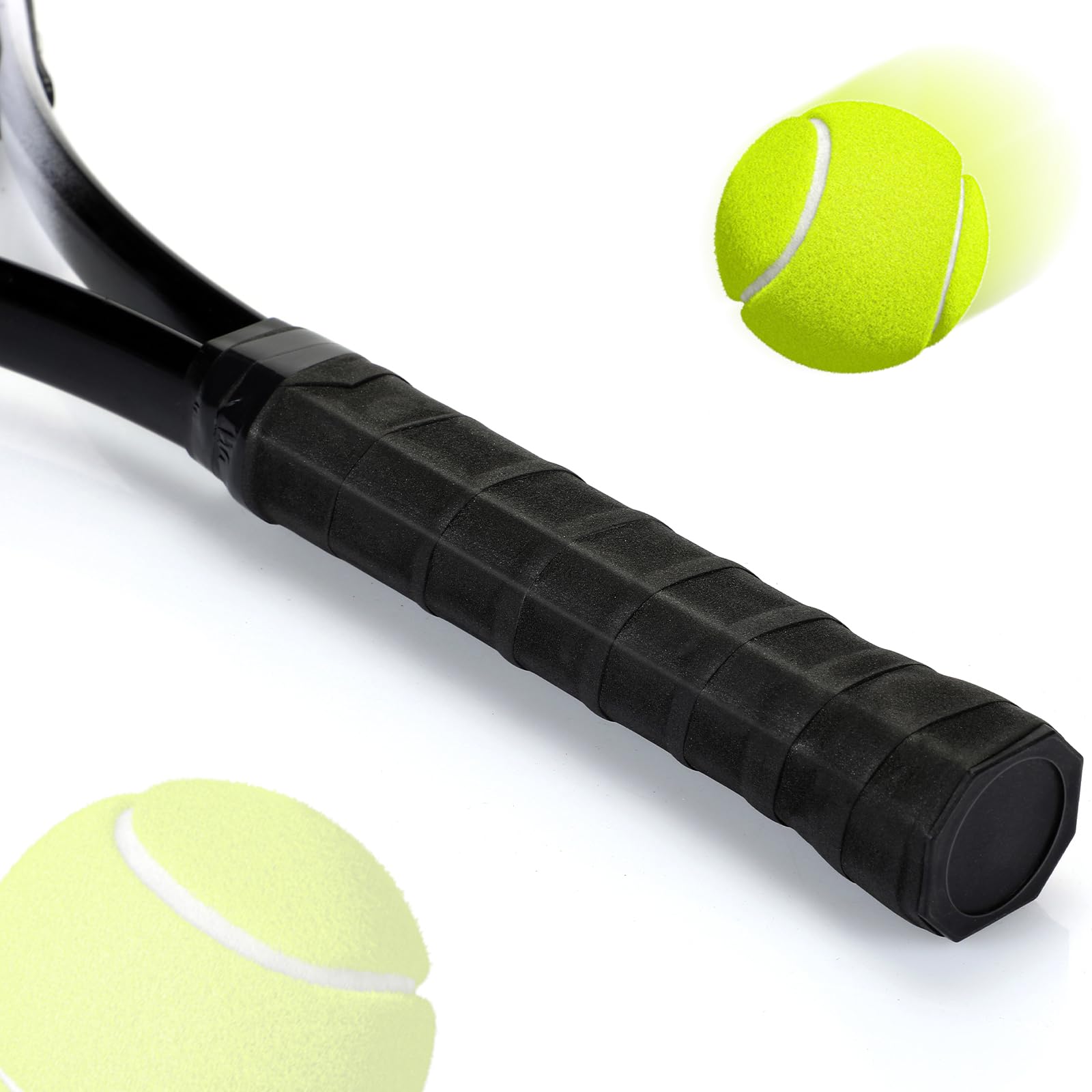 4 Pack Tennis Rackets for Adults Recreational 4 Players Pre Strung 27 Inch Tennis Racquets Lightweight Rackets Bulk with Balls Overgrips for Training