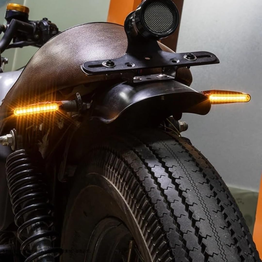 Generic Mini uniwersalne wskaźniki Motorfiets LED-richtingaanwijzers, amberkleurig knipperlicht, stromend water, ingebouwde relais, 12 led-lampen, knipperende lichten