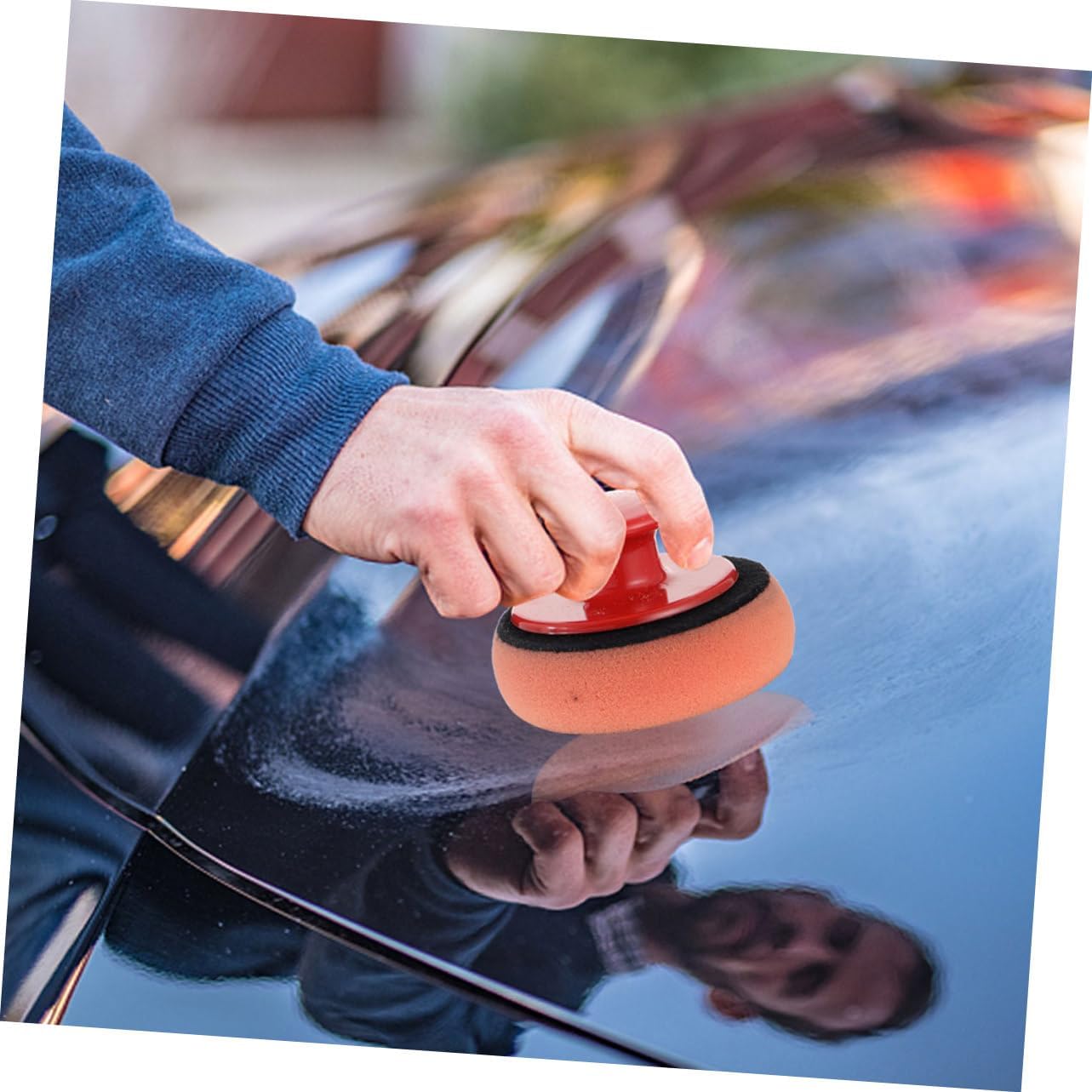 Car Wax Applicator Kit Handle Soft Foam Sponges for Efficient Waxing Polishing and Cleaning Durable Automotive Detailing Tool for Car Maintenance