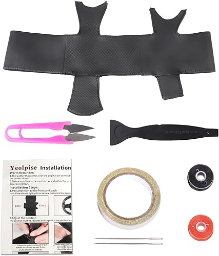 Miniatura 6 de Funda de volante cosida a mano, apta para Chevy Astro Silverado 1999/Suburban 2000/Blazer S-10 2001/Avalanche Blazer 2002/Kodiak 2005, funda de