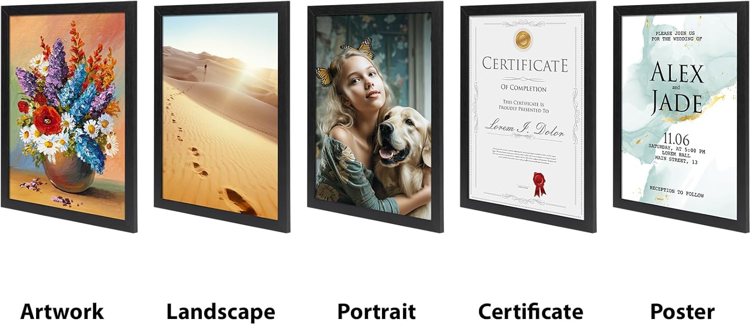 HORLIMER 8x10 Picture Frame Set of 12, Black Picture Frames Display 8 by 10 Photo for Wall or Tabletop - Image 7