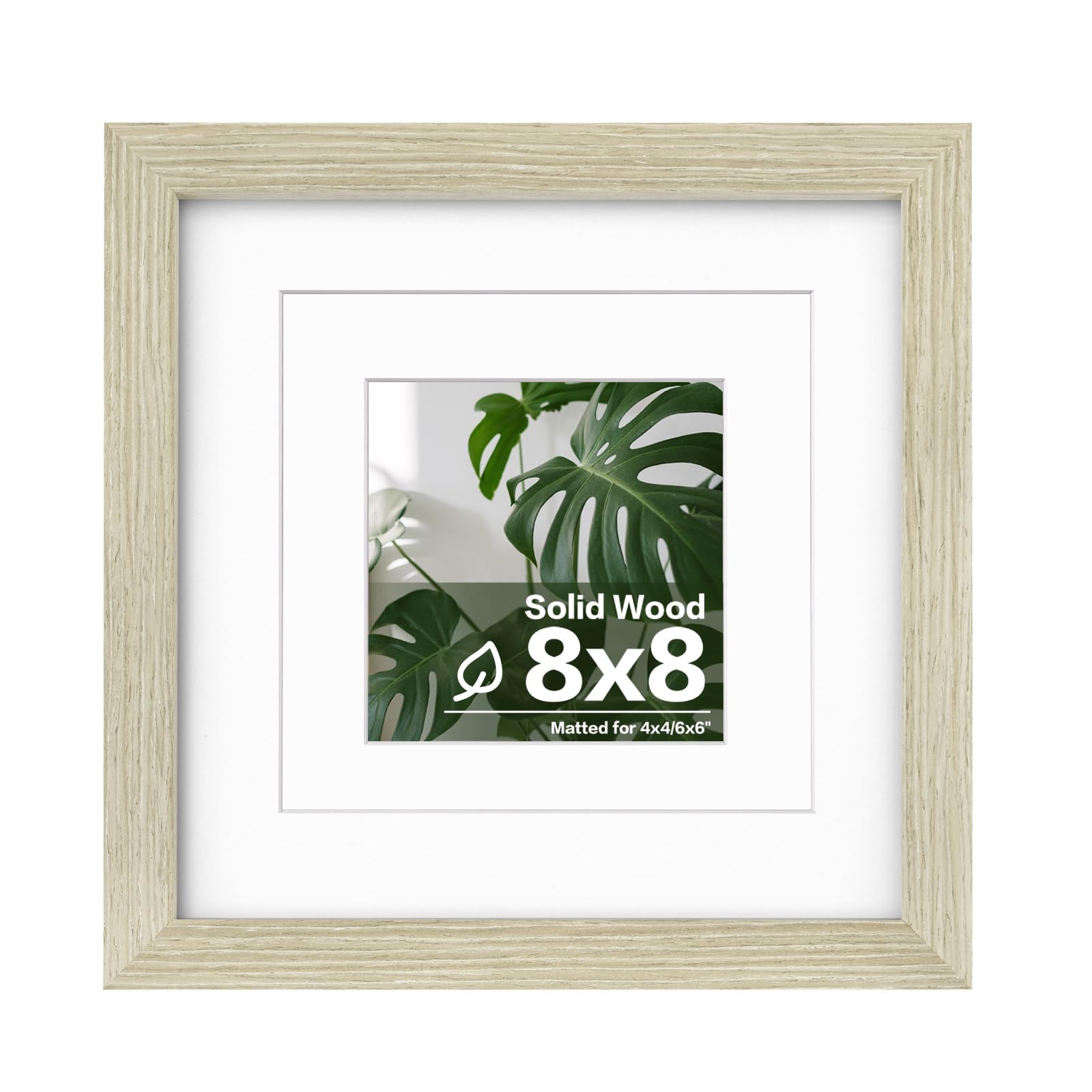 Cadre photo de 20,3 x 20,3 cm incassable en bois pour éviter les bris
