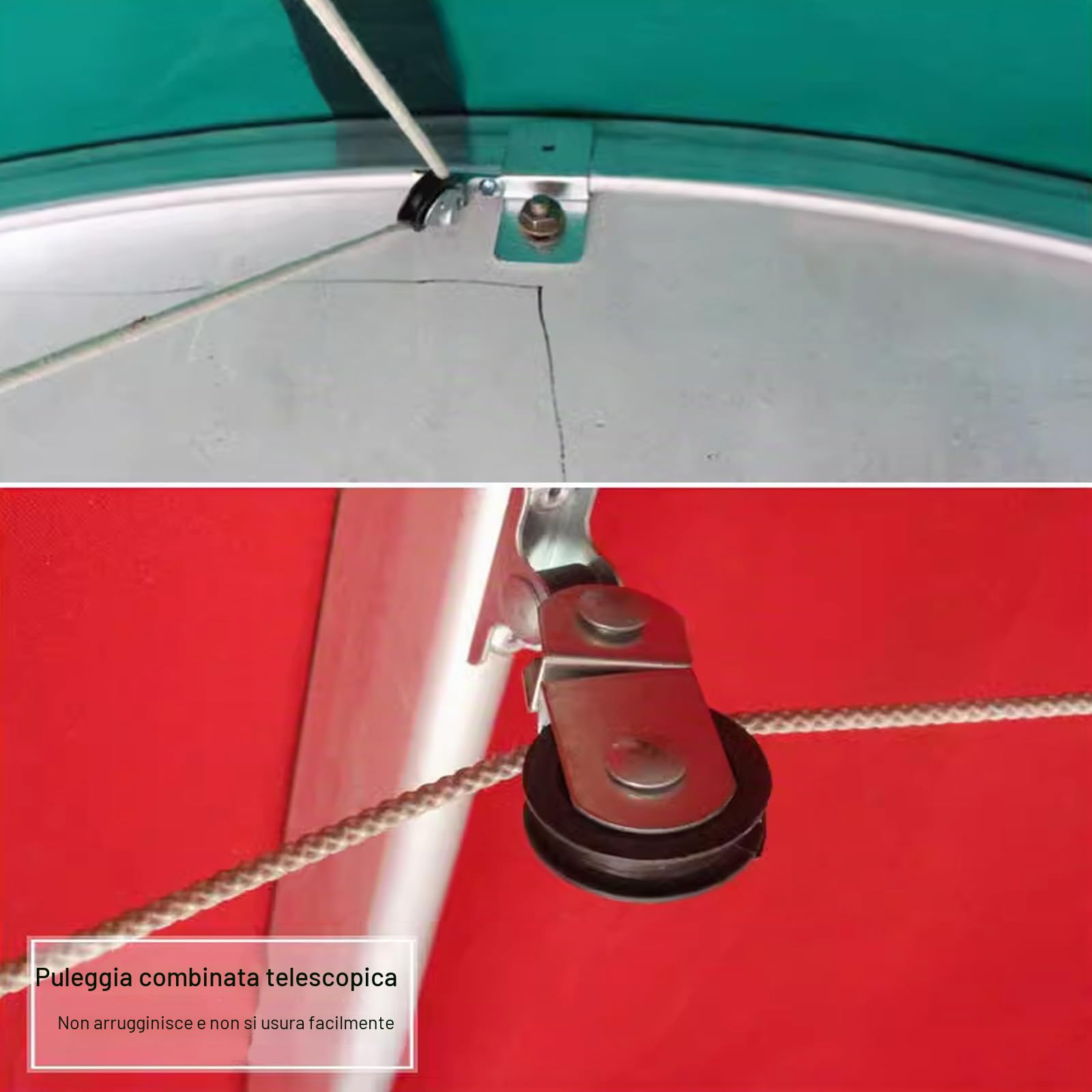 Toldo plegable para exteriores con protección UV para balcón y puerta, tienda de campaña impermeable con accesorios (150 cm / 59in, rojo)