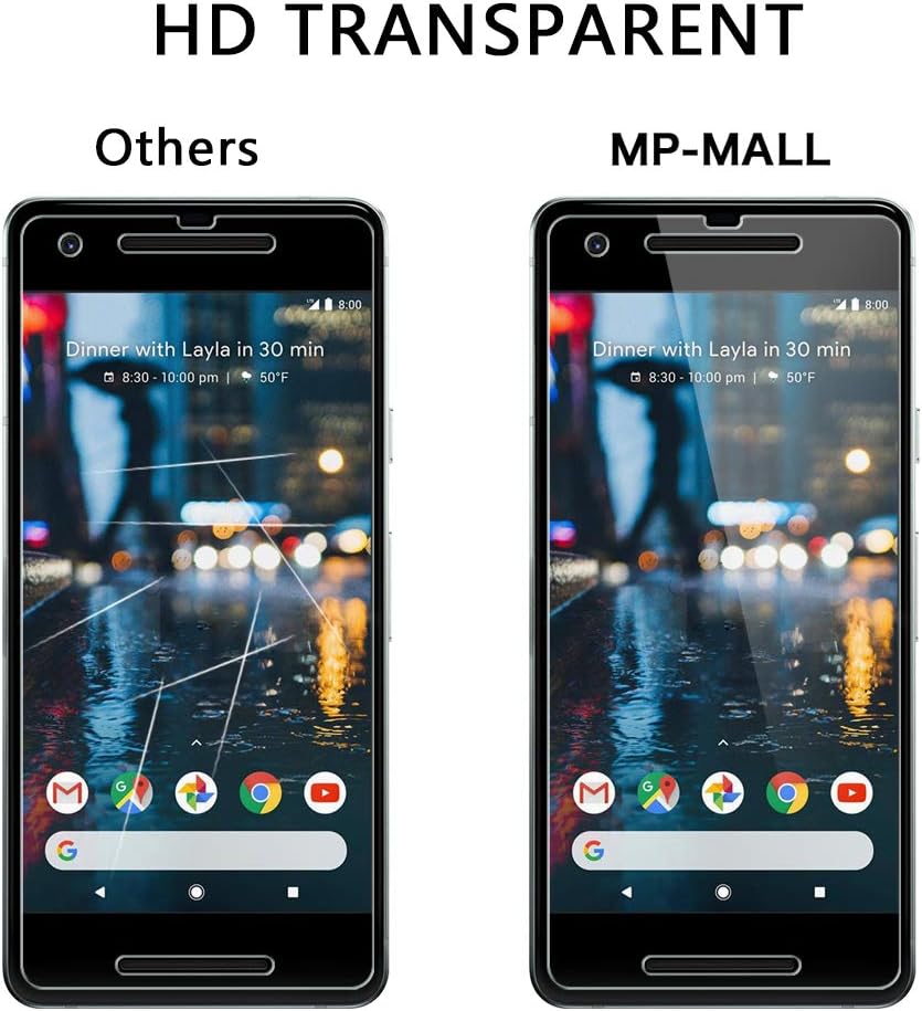 MP-MALL 3-Pack Screen Protector Compatible for Google Pixel 2, Tempered Glass Alignment Frame Installation