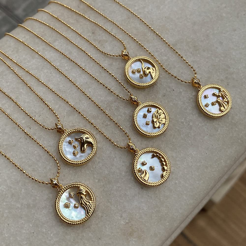 Sternzeichen Kette,S925 Silber Sternzeichen Halskette Für Frauen Exquisite Münze Halskette Gold Halskette Horoskop Anhänger Halskette Freundschaft Schmuck Geschenk Für Mädchen Männer, Schütze