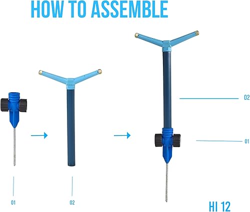 Miniatura 5 de Gardening Drop - Rociador de plástico HI 12 - Rociadores para patio herramientas de jardinería - Sistema de aspersor de césped aspersor de agua para