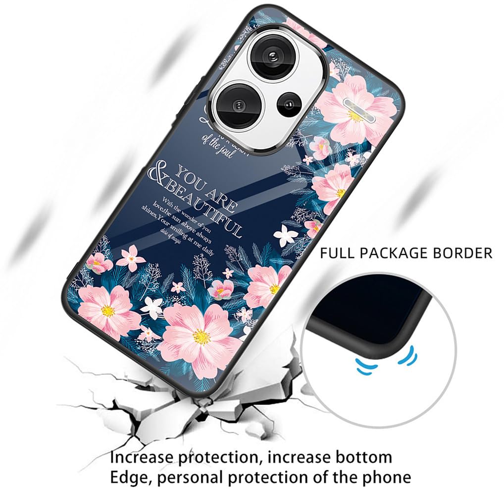 SEAHAI Cover per Xiaomi Redmi Note 13 PRO+ 5G/Plus 5G, Custodia Ultra Sottile in Silicone TPU, Retro in Vetro Temperato a Elegante Motivo Dipinto Antiurto AntiGraffio Case, Fantasia stellare