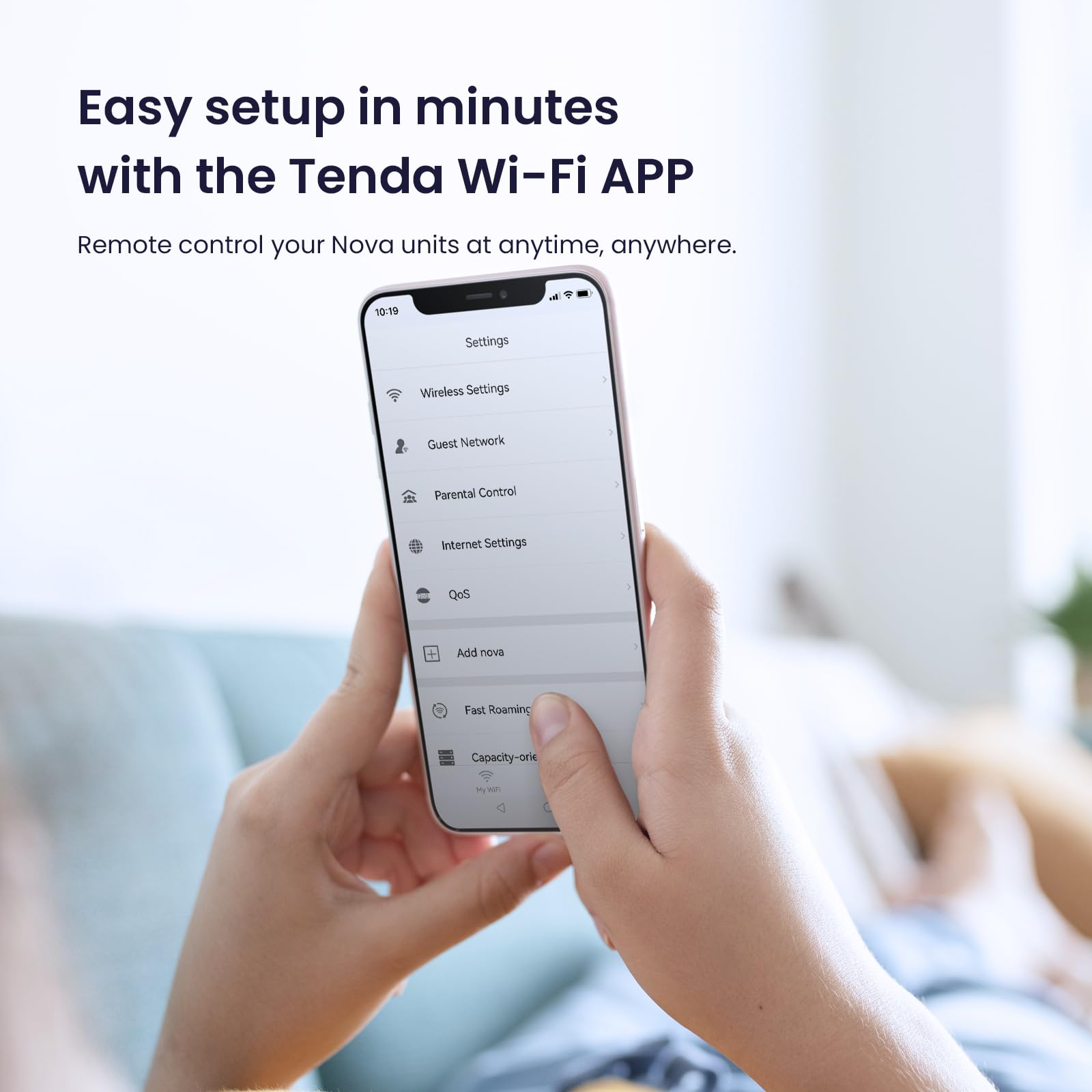 Tenda Nova AX1500 - Sistema WiFi 6 de Malla para Todo el hogar, Cobertura de hasta 2-4 Habitaciones, Malla Wi-Fi de Doble Banda con 2 Puertos Gigabit, Compatible con Alexa, Control Parental y fácil