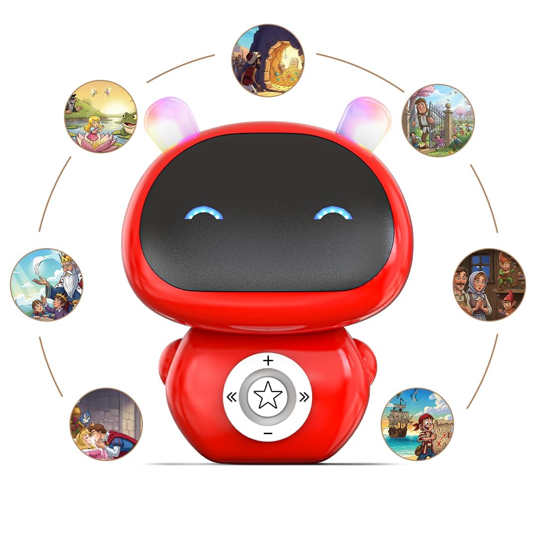 ToboToons Storybot | Robot Toy for Babies, Toddlers & Kids | USB Rechargeable Type-C & In-built Music | Popular Bedtime Stories, Rhymes & Songs | Best Gift for Boys & Girls 6+ Months (Red)-image-34