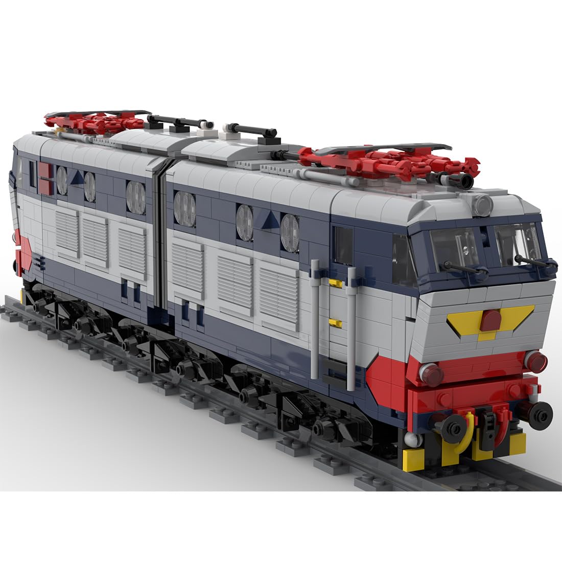 Train Blocchi da costruzione tecnica, 1958 pezzi italiani E-656, set locomotiva modello, giocattolo da costruzione, treno, regalo per adulti e ragazzi (versione statica)