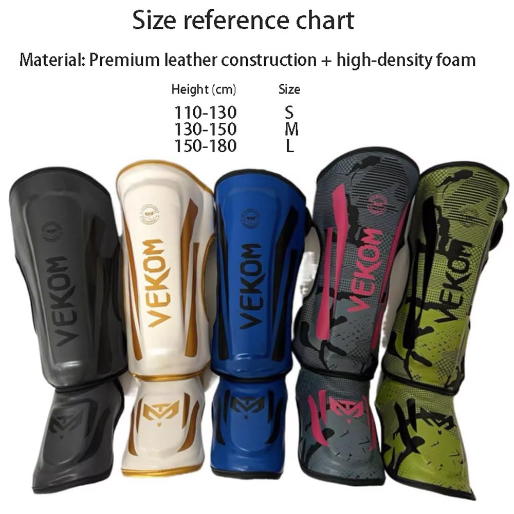 Piedi Protezione,Shin Guard,Stinco Collo del Piede Paratibie,Muay Thai Paratibie Kick Boxing,Paratibie Kick Boxing Uomini Donne,Allenamento Sparring Arti Marziali Boxe Karatè,Pelle