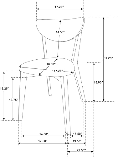 Miniatura 13 de Coaster Home Furnishings - Elowen - Madera - Juego de comedor de 5 piezas con mesa de comedor redonda y sillas tapizadas marrón claro - Comedor y