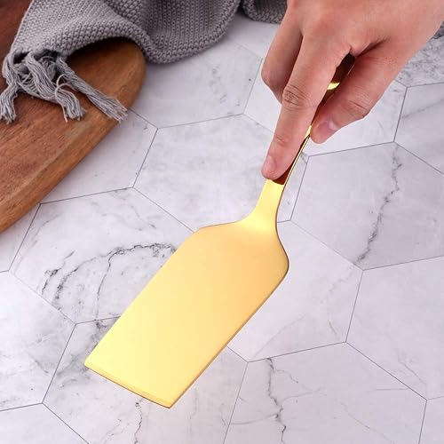 Miniatura 7 de 6 espátulas de acero inoxidable chapado en titanio, mango ergonómico integral, apto para lavavajillas (10.2 pulgadas10.2 in)