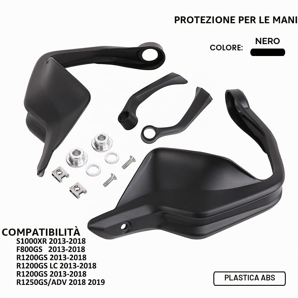 Anxin Protezione per mano in plastica ABS per moto S1000XR F800GS R1200GS R1200GS LC 2013-2018 R1250GS/ADV 2018 2019 Nero
