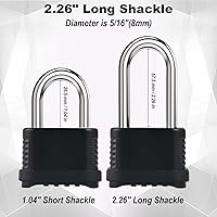 Vista 8 de Cerradura de combinación de 4 dígitos resistente a la intemperie, grillete de 4.134 in de largo, resistente a la intemperie, cerradura combinada