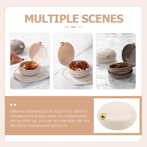 Miniatura 4 de Garneck Organizador de pastillas de viaje, pastillero diario, pastillero portátil, compartimento de viaje, organizador de píldoras para viajes