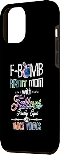 Miniatura 2 de Funda para iPhone 12 Pro Max Army Mom con tatuajes, ojos bonitos, muslos gruesos - F Bomb Mom