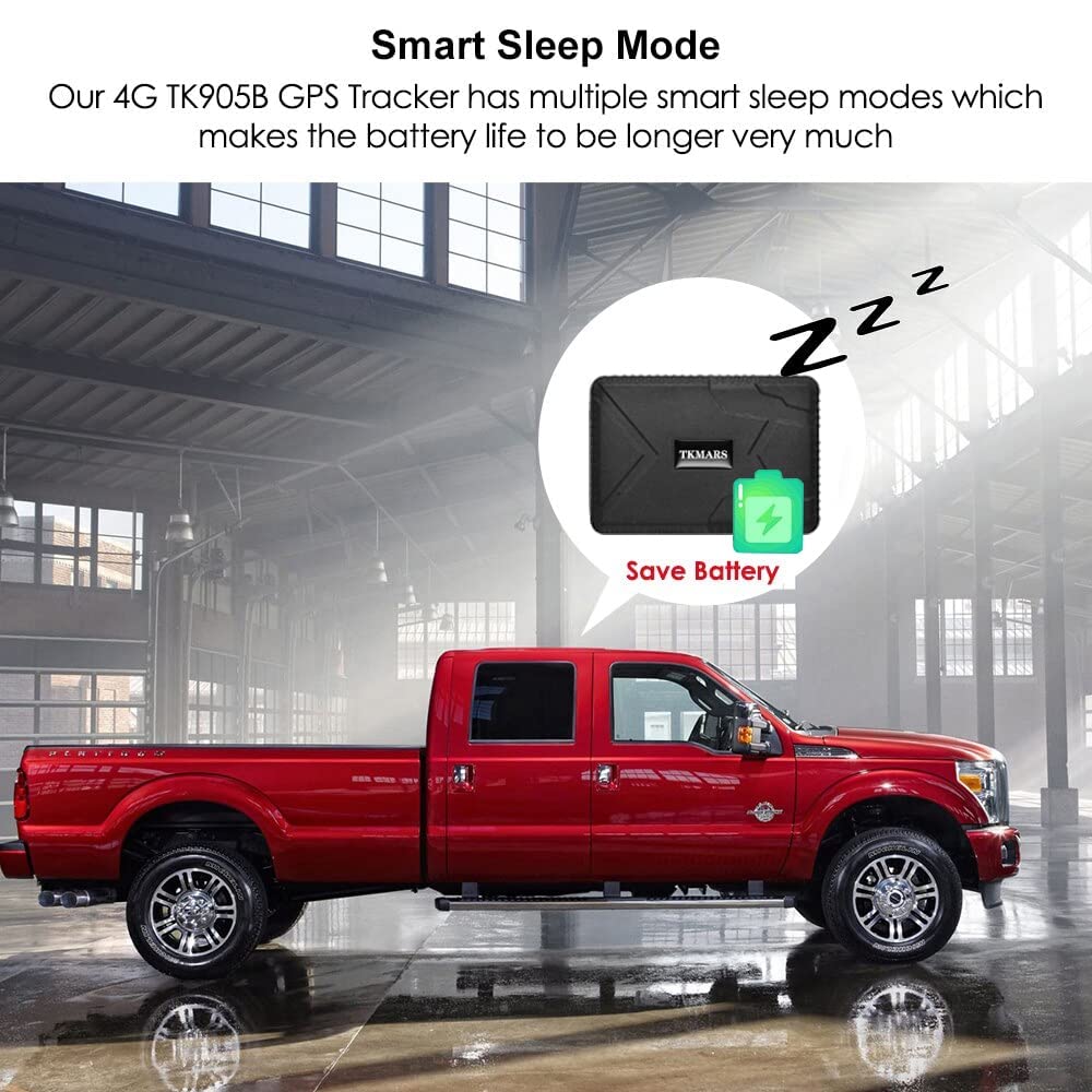 Tracker GPS Voiture 4G 7800mAh sans Abonnement avec Positionnement Double Mode GSM/GPS à Aimant Puissant, Antivol pour Voiture Moto Vélo
