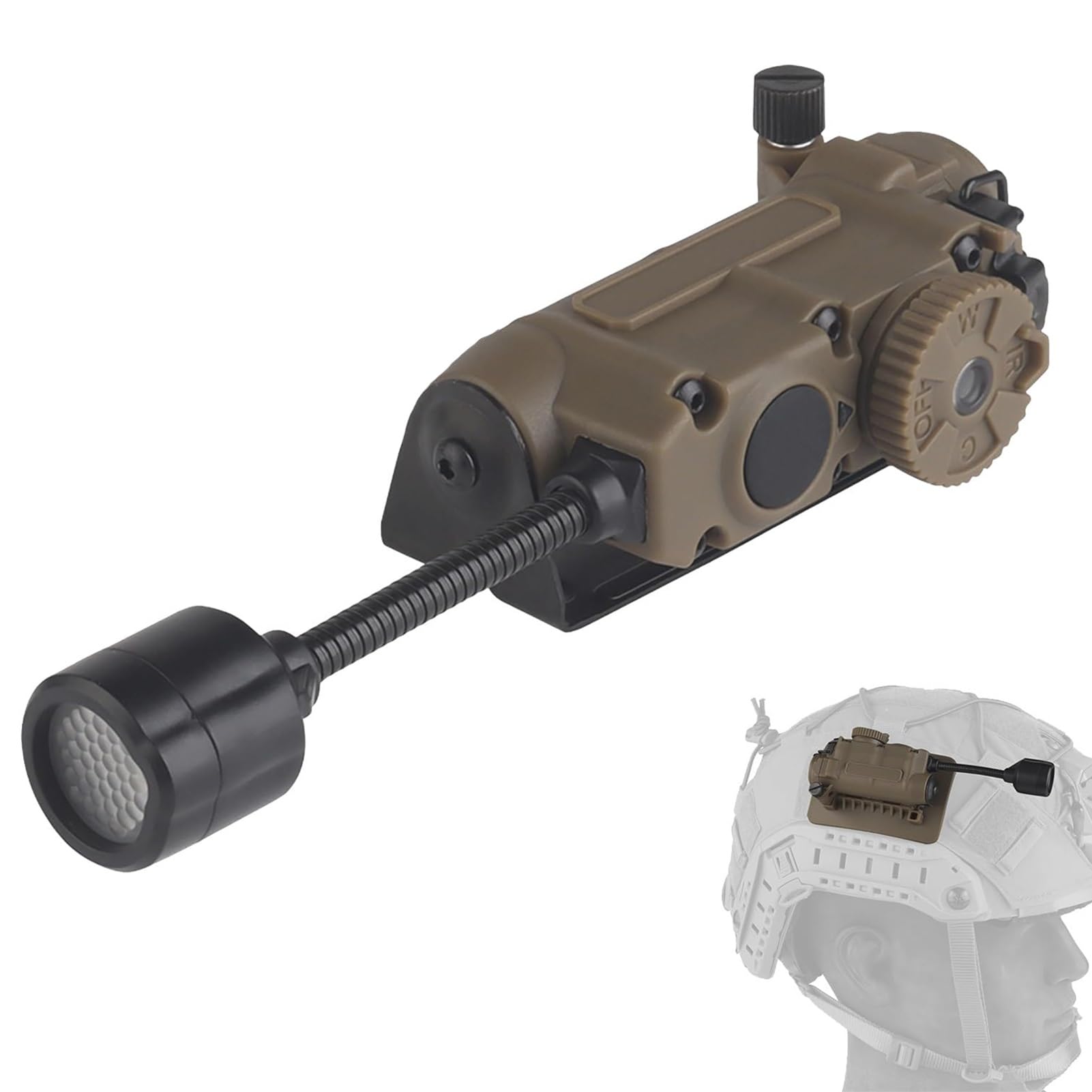 Lampe Tactique 5 en 1 pour Casque Airsoft avec Support - Clips Fixation pour Rail Arc pour Système De Ceinture Molle