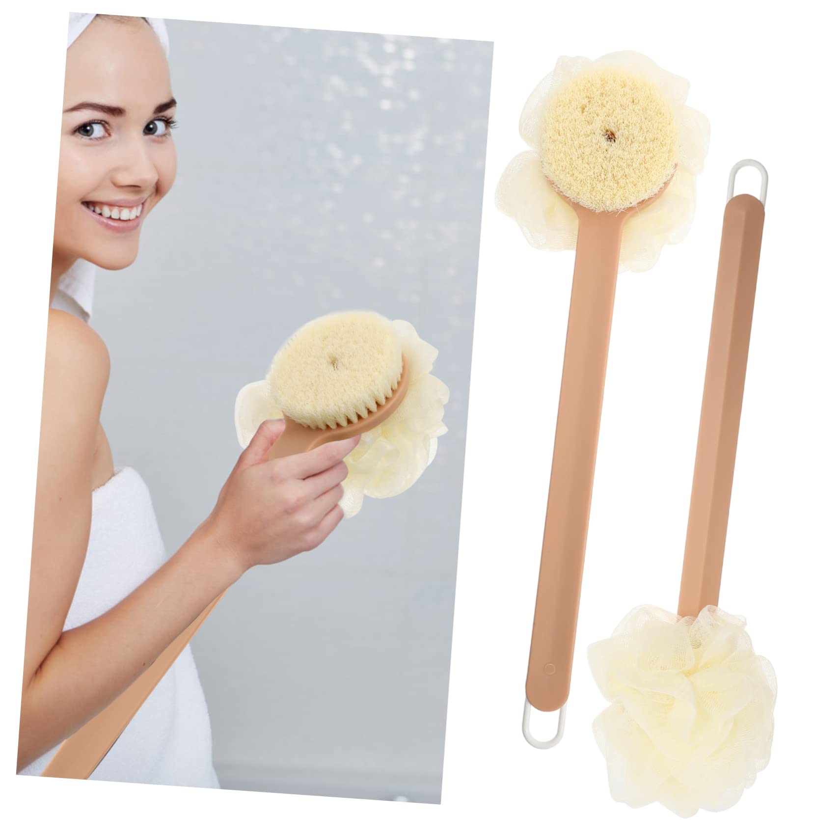 Healeved 2pezzi Spazzola Doccia Con Manico Morbide Setole Per Esfoliazione Della Schiena Facile Da Riporre e Utilizzare Per Pulizia Profonda e Comfort Nella Del Corpo