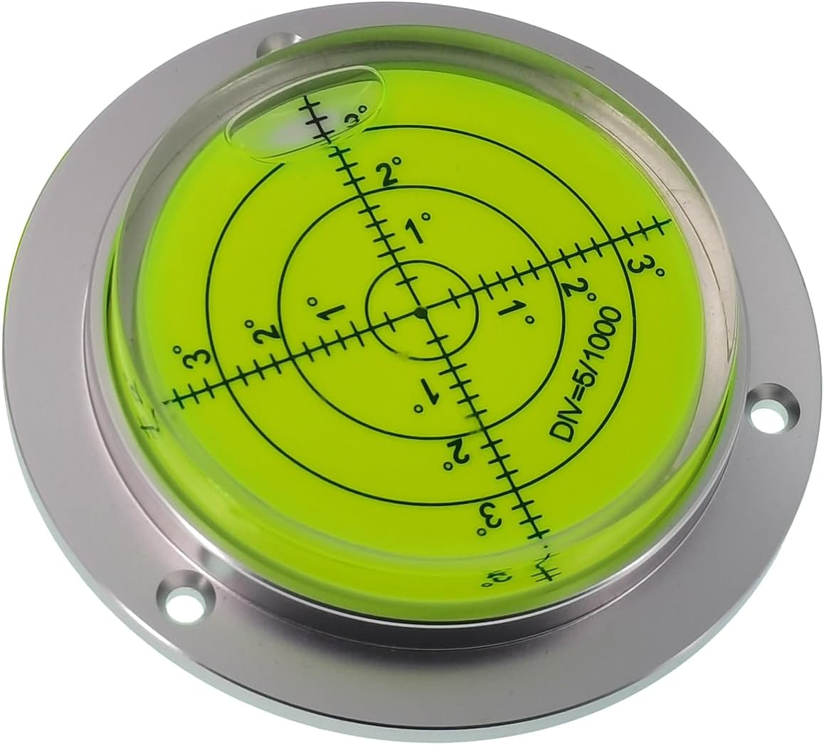 Metal Horizontal Bubble Cow Eye Level Universal Horizontal Bubble Flange Water Bubble Level Horizontal Bubble Small Household (80 * 13.5mm)