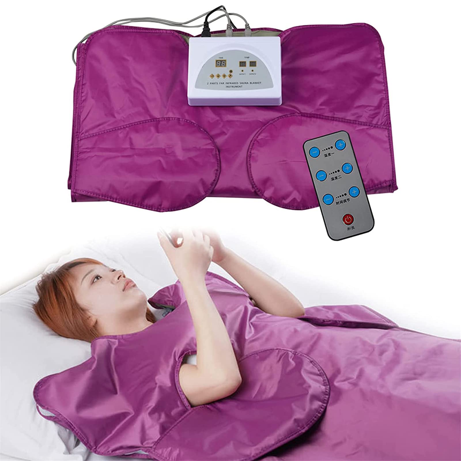 Manta de sauna personal portátil, sauna de infrarrojos profesional, manta adelgazante, dispositivo de desintoxicación de sudoración, spa personal para el cuidado de la salud, sudoración, aliviar